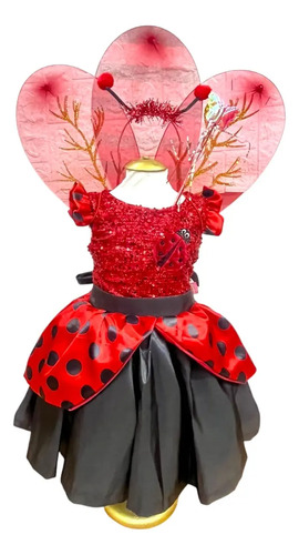 Disfraz Primavera Catarina Mariquita Niña Con Diadema Y Alas