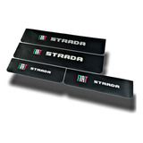 Cubre Zocalos Carbono Nueva Fiat Strada Logo Resinado