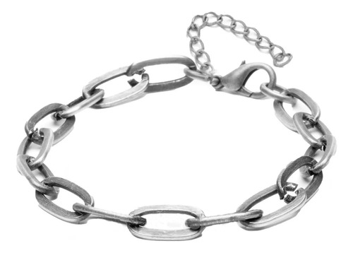 Pulsera Hombre Pulsera Cadena Acero Color Plata Vieja 