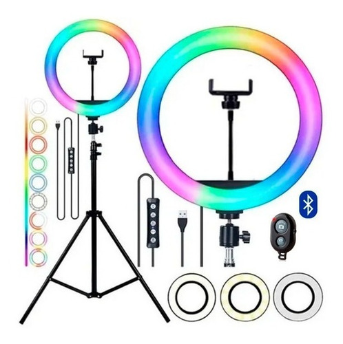 Ring Light 10 Polegadas 26cm Luz Colorida +tripé 2m Youtuber