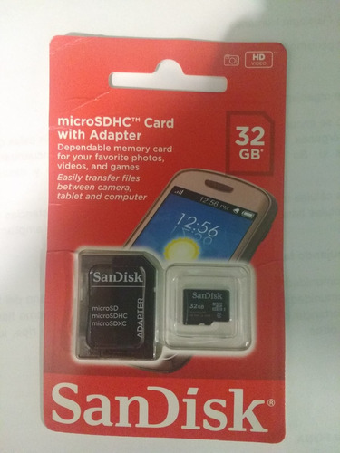 Memoria Micro Sdhc Con Adaptador  Sandisk 32 Gb  $250