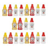 Kit 20 Frascos Catsup Moztaza Mini Lunch Oficina Viajes 25ml