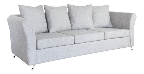 Sofa Sillon 3 Cuerpos Antidesgarro Chenille Pata Cromada