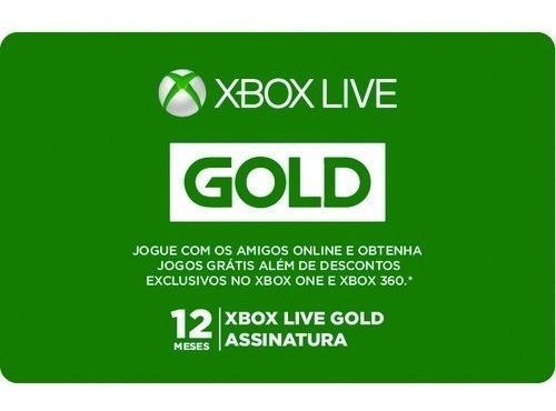 Xbox Live Gold 12 Meses - Xbox 360/one - Código 25 Dígitoss