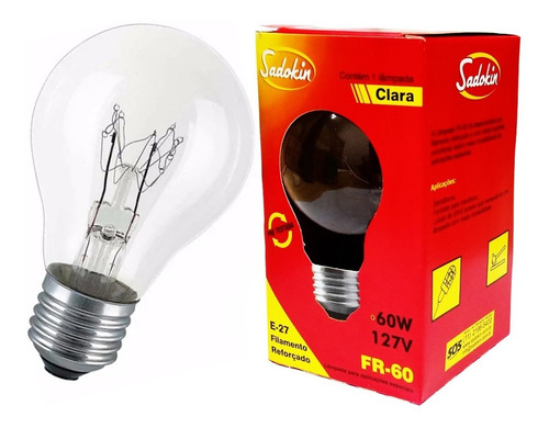 Lâmpada Incandescente Filamento Reforçado 60w 127v 20 Peças