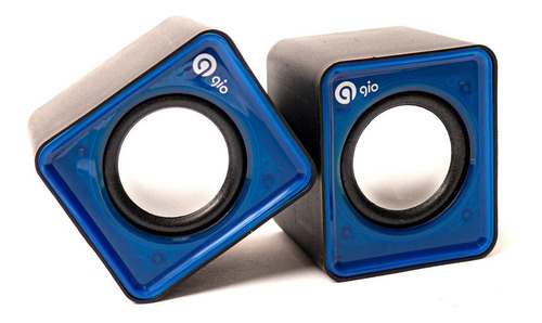 Bocinas Para Pc Marca Gio Modelo C420 Conector Usb Y Audio 3.5mm Color Azul Con Control De Volumen Ideal Para Usar En Pc O Laptop