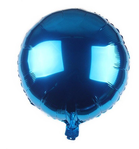 10 Balão Metalizado Redondo Azul 45cm Festa Buffet Natal