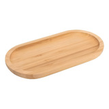 Bandeja Banheiro Lavabo Bambu Natural Oval 24x12cm