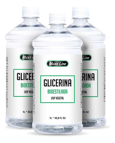  Kit 3 Glicerina Bi-destilada Usp 1 Lt