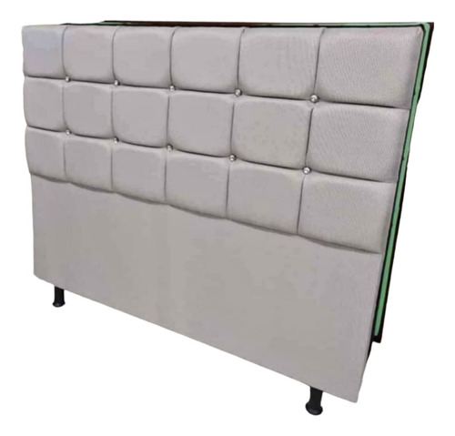 Cabecero Gris Claro Panel  Base Cama Doble O Semidoble