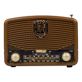 Radio Portátil Bluetooth Vintage Retro Marron Recargable