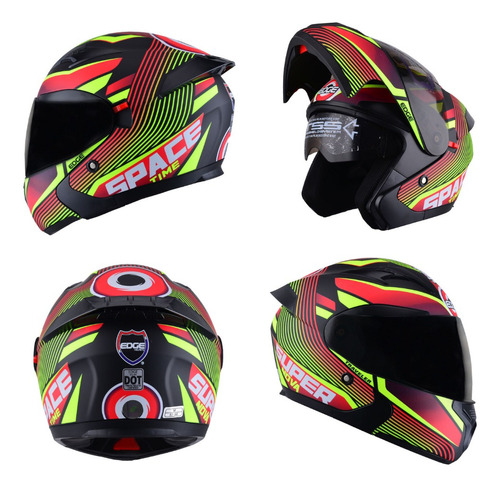 Casco Para Moto Abatible Edge Supernova Certificado Dot 