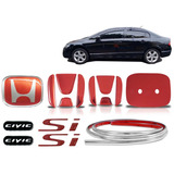 Kit Friso Janela Emblema Volante Grade E Malas Civic + Si