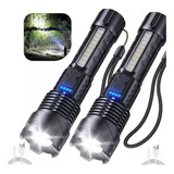 Packx2 Linterna Led Usb Titanium Tactical Laser Pro Camping 