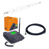 Kit Completo Telefonia Rural Celular Dual Chip + Antena