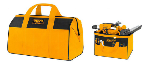 Bolso Porta Herramientas 16'' Ingco Htbg281628 Gtia Ofi Febo Color Naranja