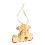 Soft Coated Wheaten, Ornamento Santa S Pals Con Placa De Nom