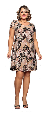 Vestido Com Manga  Plus Size Confortável Ref. 15723