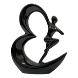 Figura Adorno Gimnasta Cinta Ceramica Moderna 31x25cm