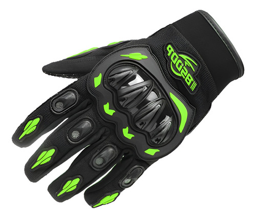 Guantes Para Moto Protección Invierno Impermeables Ciclismo Color Negro/verde Talla L