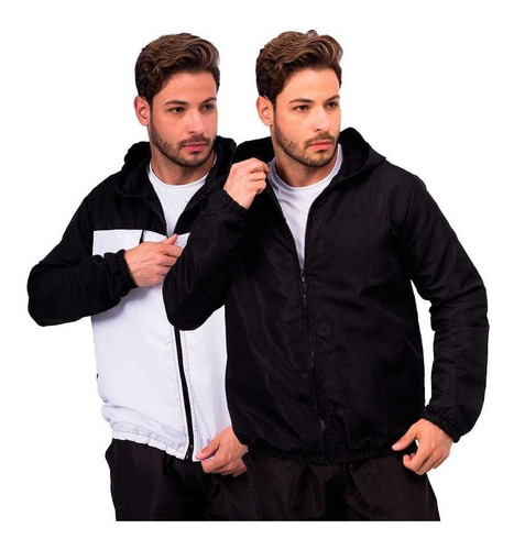 Kit 2 Corta Vento Masculino Para Frio Intenso Inverno Touca