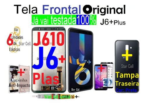 Tela Frontal Original J6+plus+capa+pelic3d+cl+tampa Traseira