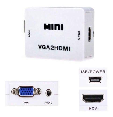 Adaptador Conversor Vga2 Hdmi Vga Para Hdmi 1080p