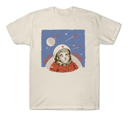Playera Camiseta Unisex Union Sovietica Space Cat Gato Espac
