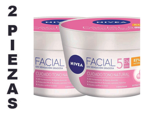 Crema Facial Nivea Cuidado Aclarado Natural 375 Ml,2