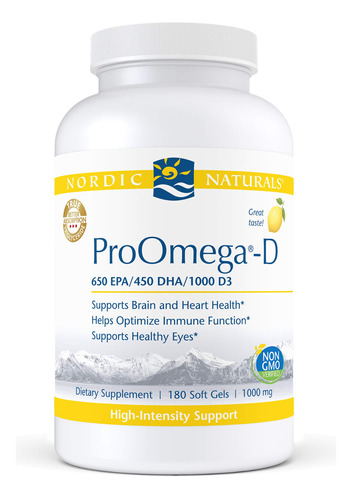 Nordic Naturals Proomega-d, Sabor A Limn, 180 Geles Blandos,