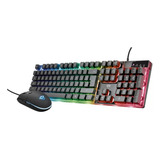 Combo Kit Teclado Mouse Trust Gxt 838 Azor Iluminado Openbox