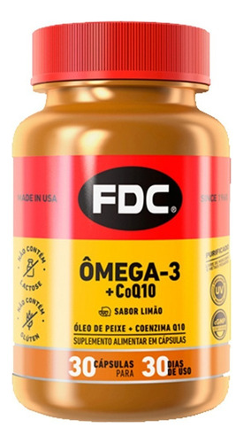 Fdc Ômega 3 + Coenzima Coq10 30 Cápsulas Importado Usa