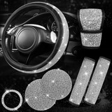 7 Piezas De Accesorios De Automóvil Brillantes Para Mujer, F