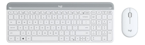 Kit De Teclado Y Mouse Inalámbrico Logitech Mk470 Inglés Us De Color Blanco