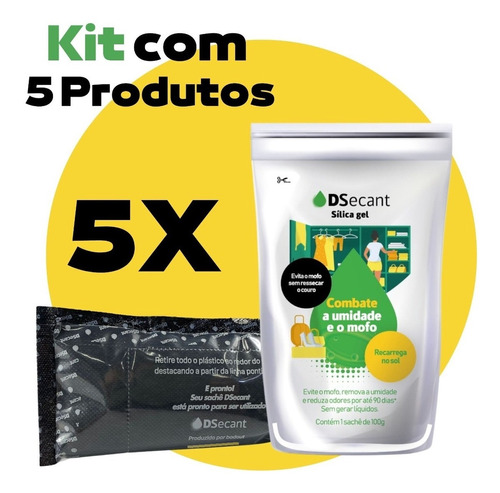 Kit 5 Anti Mofo Recarregável Dsecant Desumidificador Armário