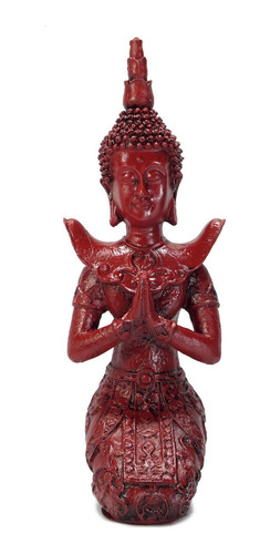 Estátua Buda Hindu Orando Ajoelhado Grande 35cm Meditação