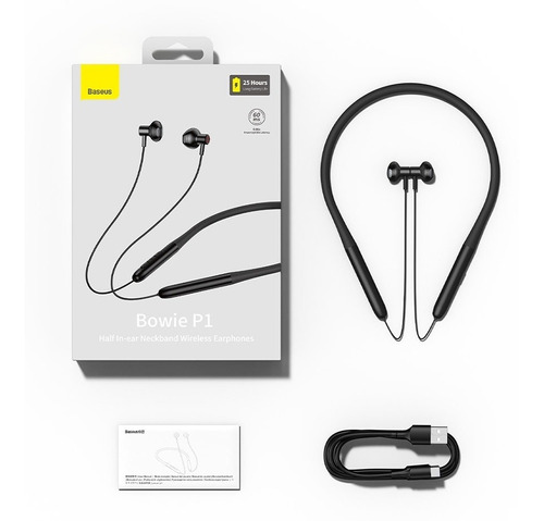 Auriculares Inalámbrico Deportivo Baseus Bluetooth 5.2 Negro