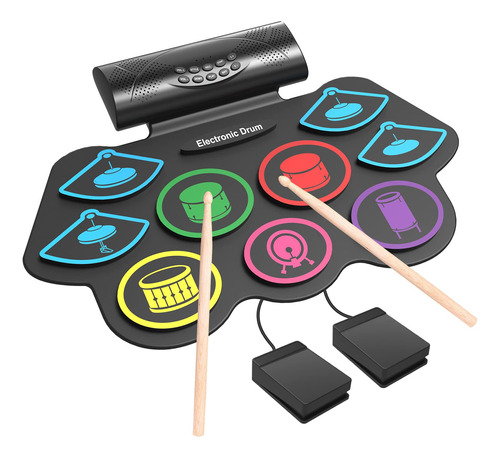 Momkhx Juego De Bateria Electronica, Bateria Electrica Para