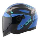 Casco Semi Integral Edge T-rox Certificado Dot Moto + Gafas Color Azul Gris Tamaño Del Casco Talla Xl (61 - 62 Cm)