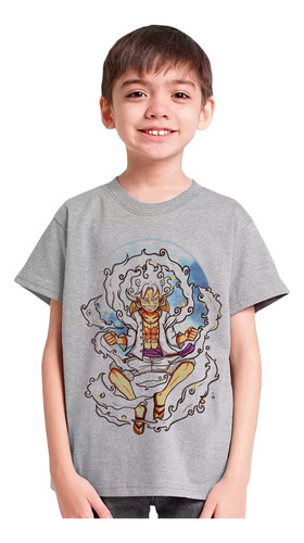 Playera Niño Luffy Nika Gear 5 Luna Colores