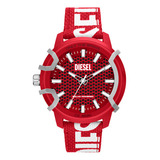 Reloj Hombre Diesel Dz4620 Griffed Color De La Correa Rojo Color Del Bisel Rojo Color Del Fondo Rojo