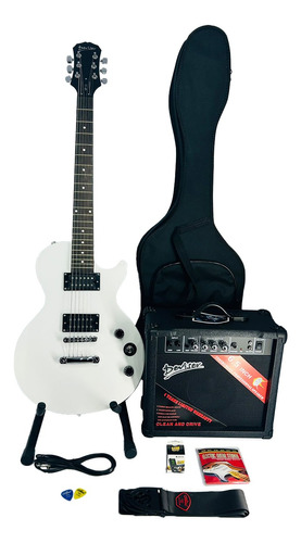 Kit Guitarra Eléctrica Deviser Sp11 Wh +estuche+amplificador