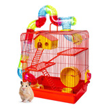 Gaiola Hamster 3 Andares Com Tubos Labirinto Casinha E Roda