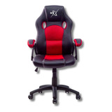 Cadeira Gamer Brx Modelo 711 Cor Preto Com Vermelho Material Do Estofamento Couro