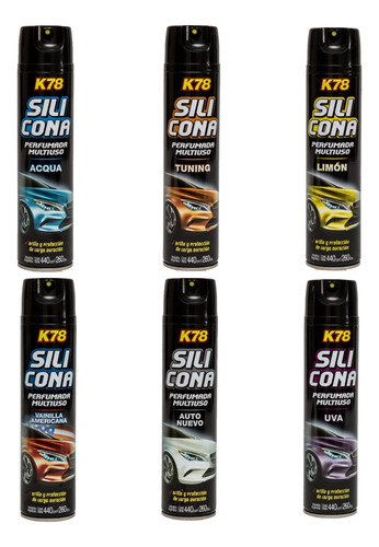 Silicona K78 X6 Aerosol Perfumada Multiuso Varias Fragancia