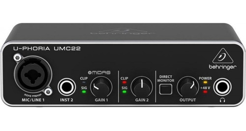 Placa De Sonido Behringer Umc22 U-phoria Multitrack Usb