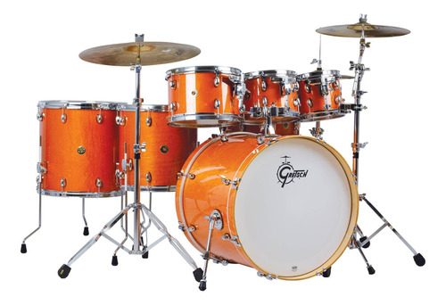 Batería De Arce Gretsch Cm1e826p Amg Catalina Con Herrajes Amg, Color Naranja