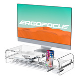 Ergofocus Elevador De Monitor Acrilico Grande De 20 Pulgadas