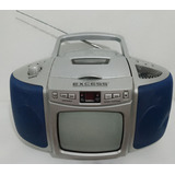 Rádio Antigo Boombox Cd Am/fm Excess Modelo Ebx-tv600 Ler