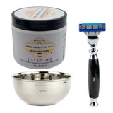 The Shaving Co Kit Rastrillonegro Crema Afeitar Lavanda Bowl